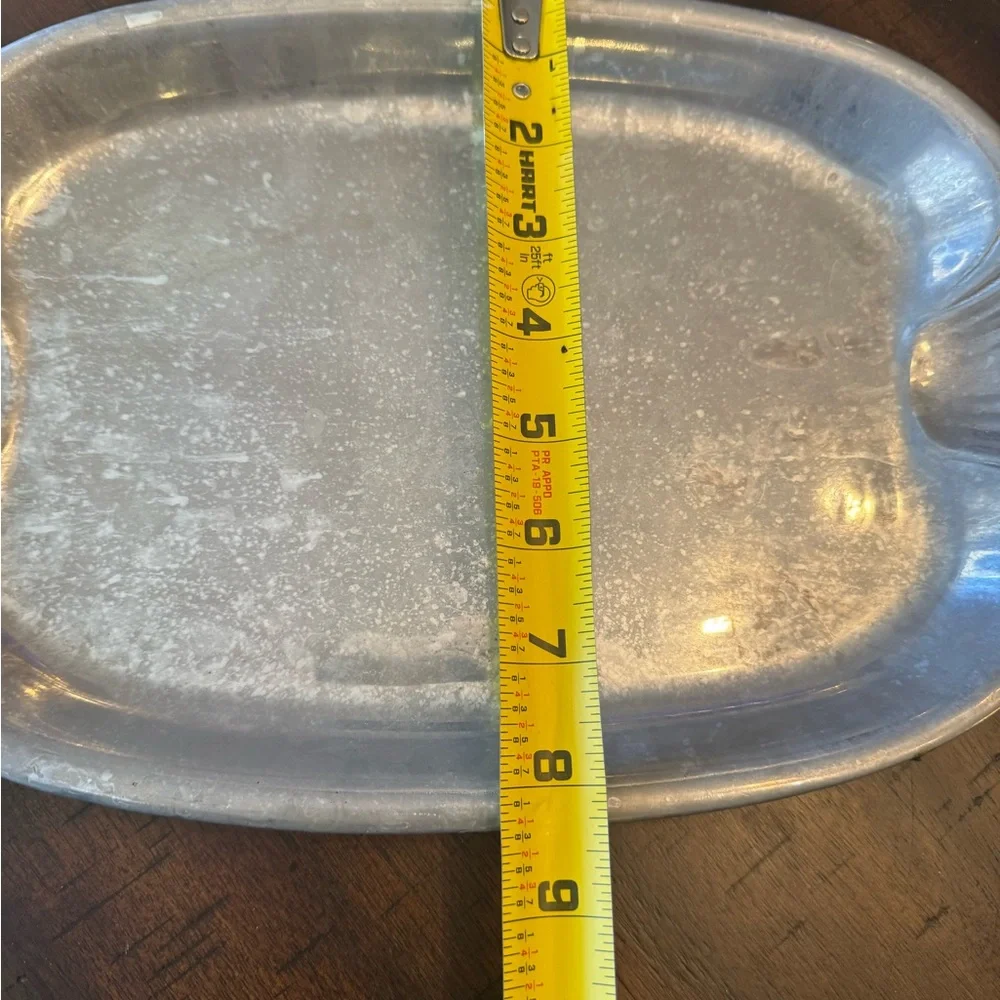 Vintage Silver Pewter Serving Tray Shell Handle Vanity Lancaster PA Heritage